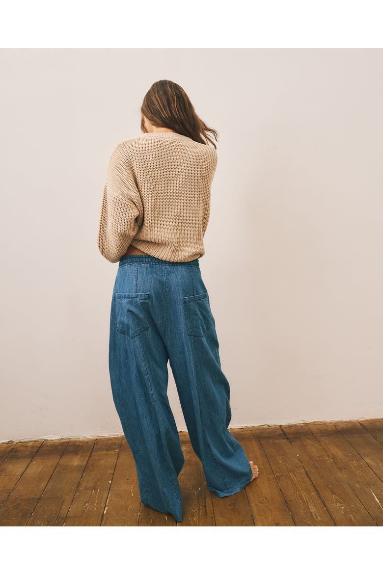 The Chambray Denim Trouser Women, Alternate, color, mid denim