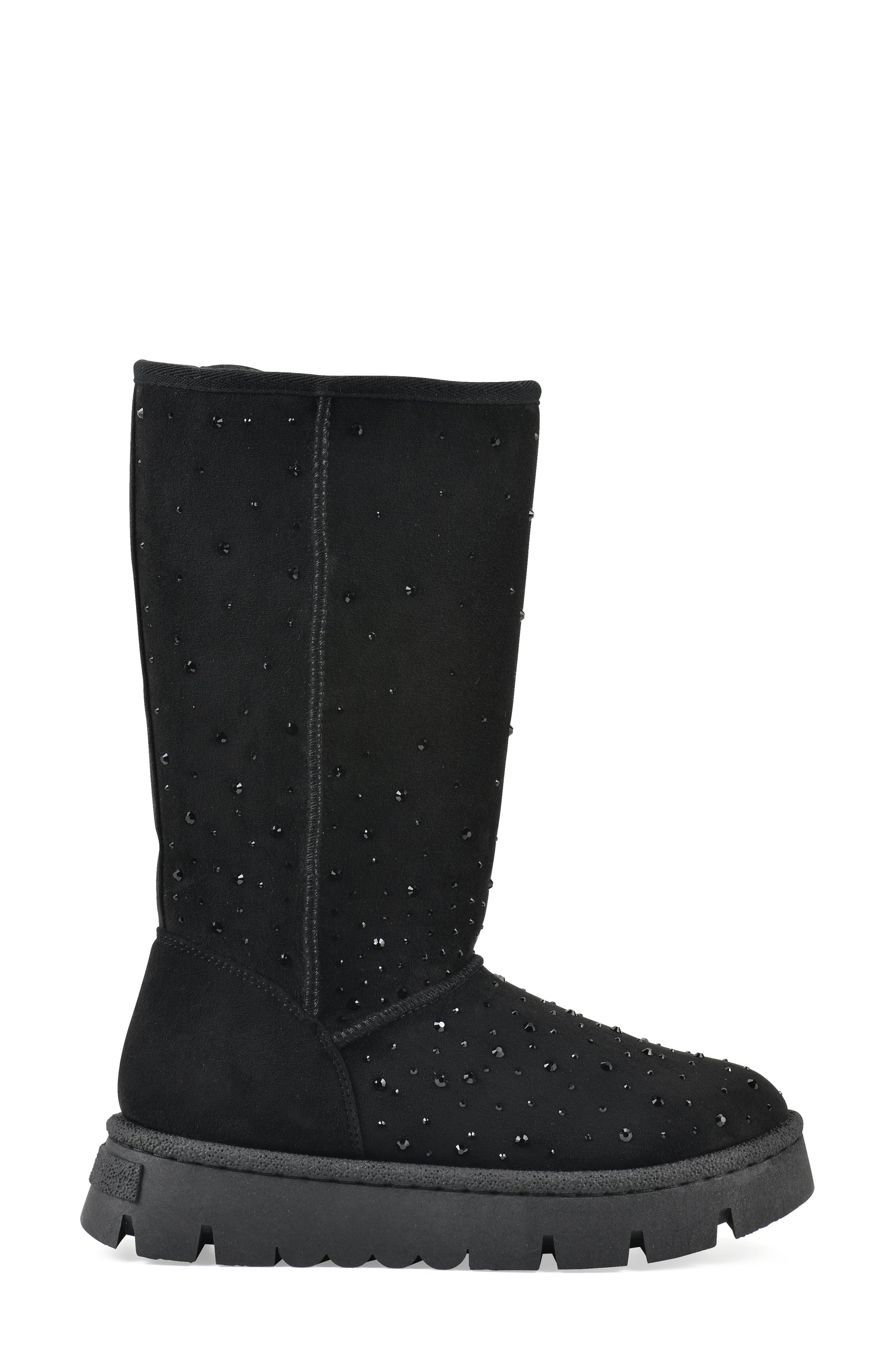 White Mountain Footwear Tripp Faux Fur Lined Boot, Alternate, color, Black Faux Suede