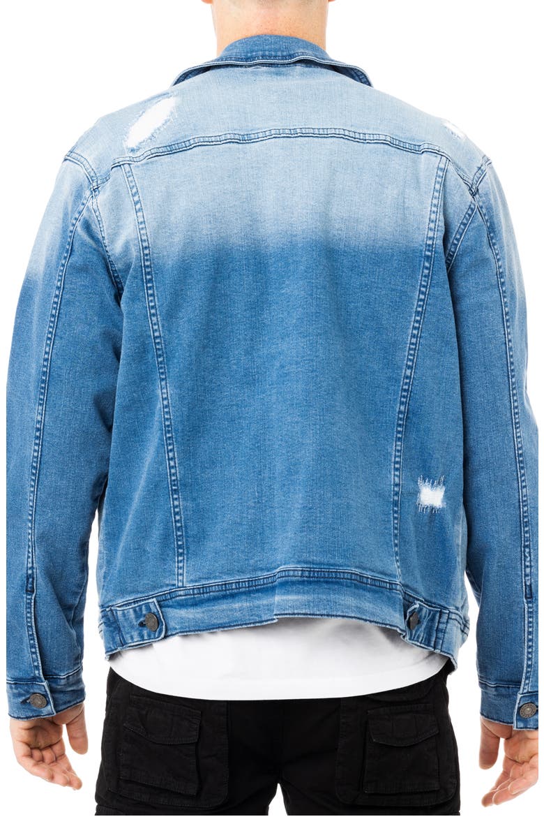 Washed Slim Denim Jacket, Alternate, color, MEDIUM BLUE