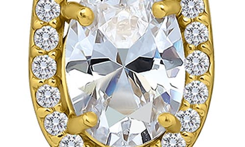 Christian Siriano Cubic Zirconia Teardrop Pendant Necklace & Stud Earrings Set In Gold