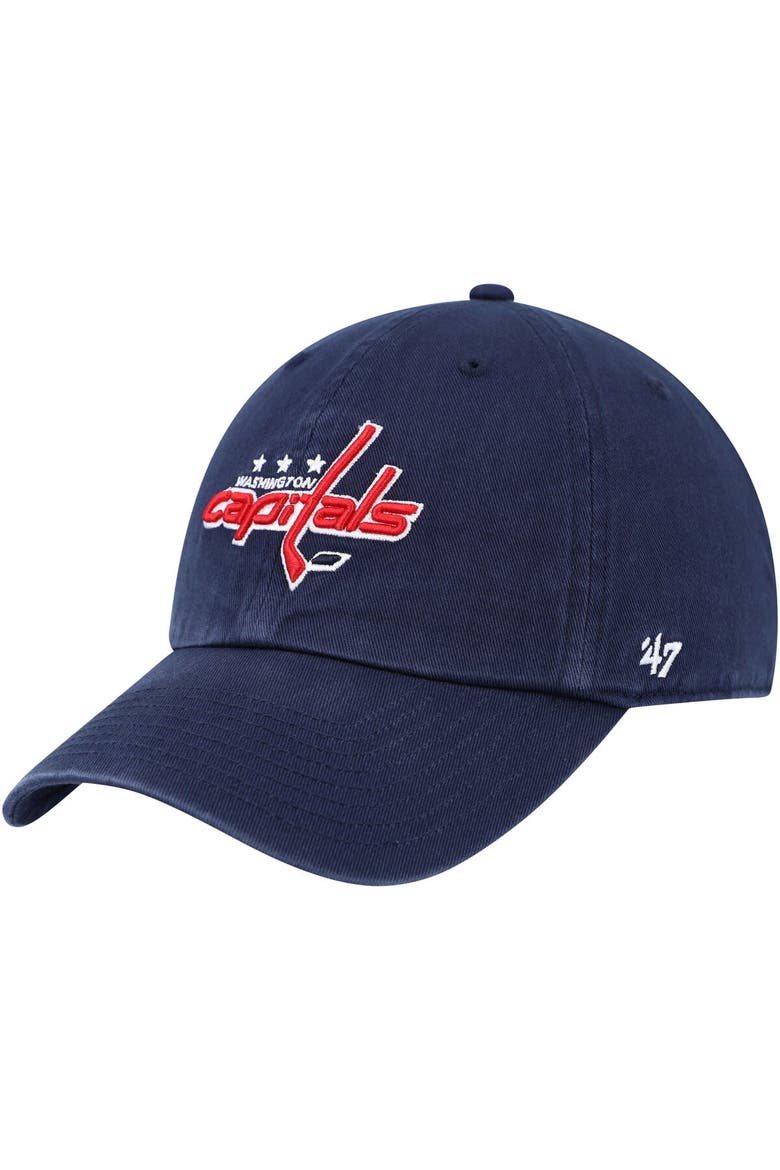 Men's '47 Navy Washington Capitals Clean Up Adjustable Hat, Main, color, Navy