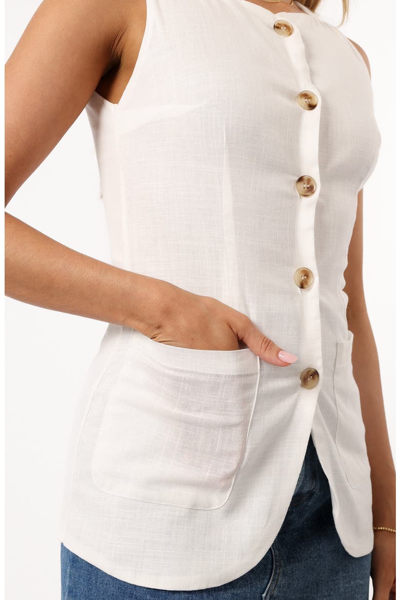 June Cotton Vest, Alternate, color, WHITE