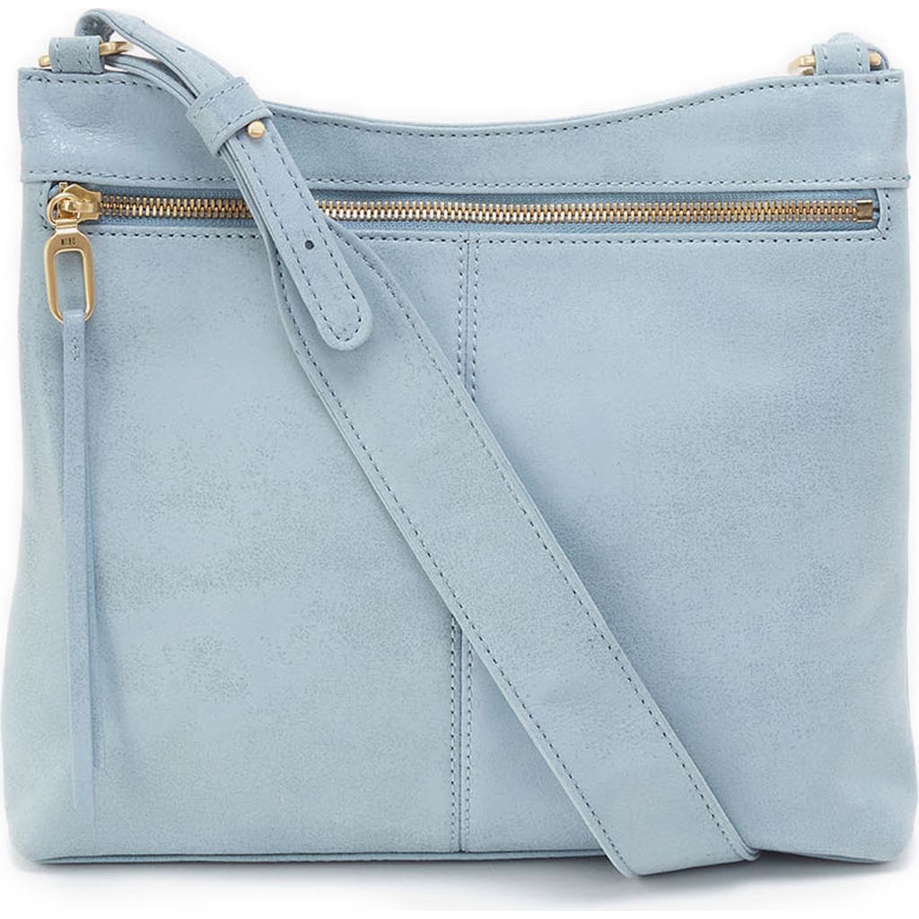 Hobo Cambel Leather Crossbody Bag In Sky