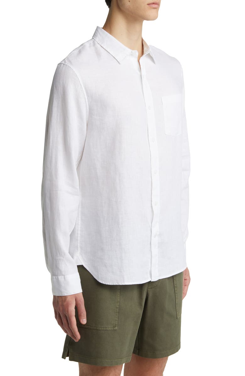 Vince Linen Button-Up Shirt, Alternate, color, Optic White