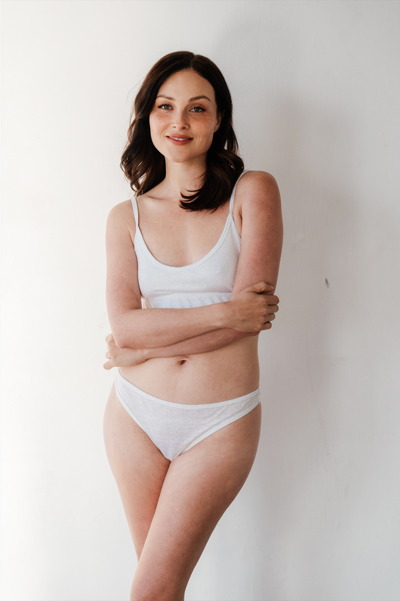 100% Organic Linen Everyday Bralette, Alternate, color, White Cup Size B