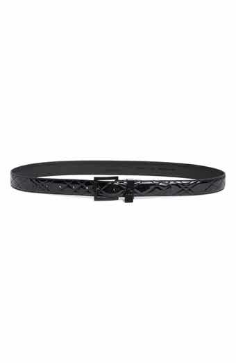 Kurt Geiger London 30mm Patent Quilted Leather Belt