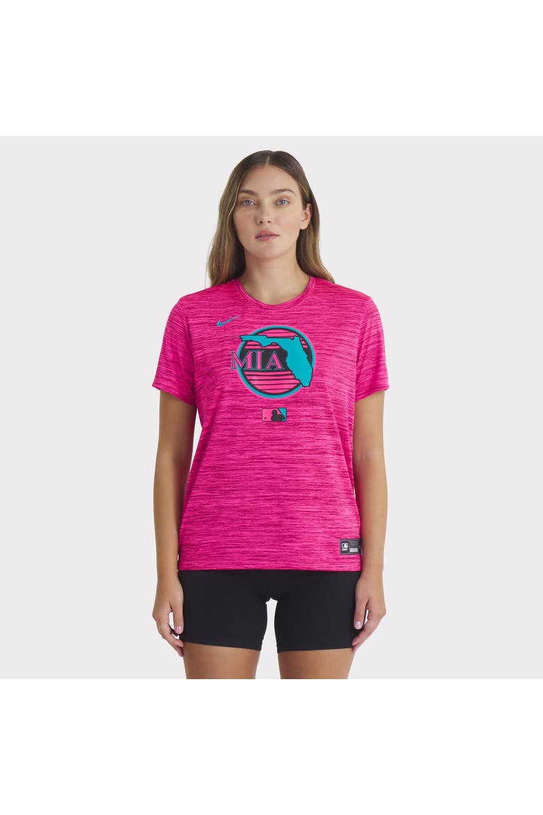 Women's Nike Pink Miami Marlins 2025 City Connect Authentic Collection Velocity Performance T-Shirt, Main, color, Pink