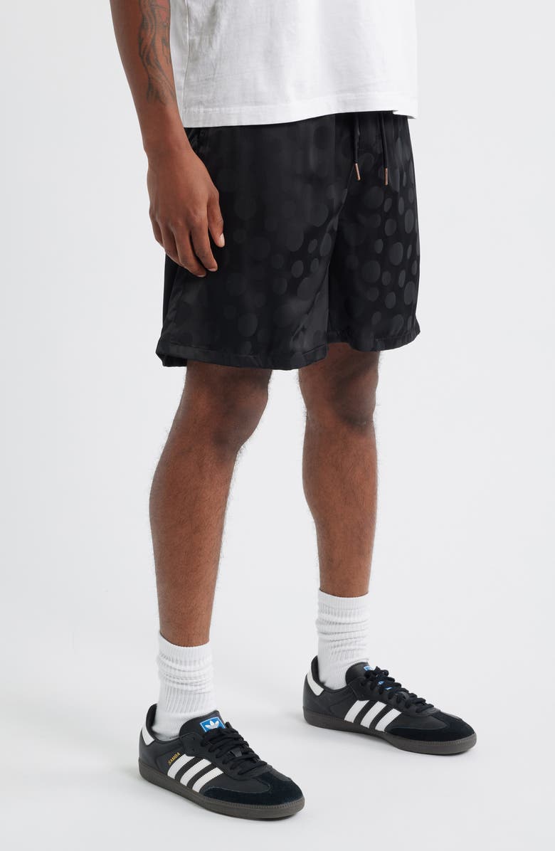 HONOR THE GIFT Polka Dot Drawstring Shorts, Alternate, color, Black