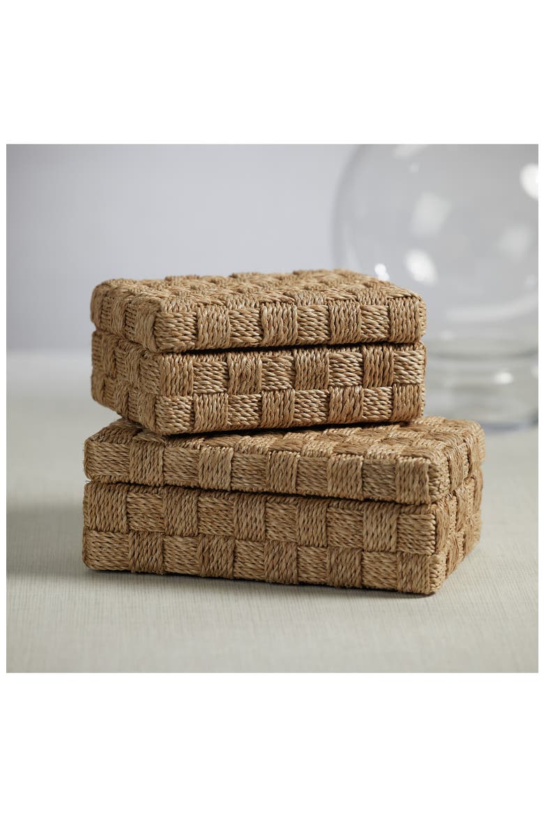 Taranto Abaca Rope Decorative Box, Alternate, color, BEIGE