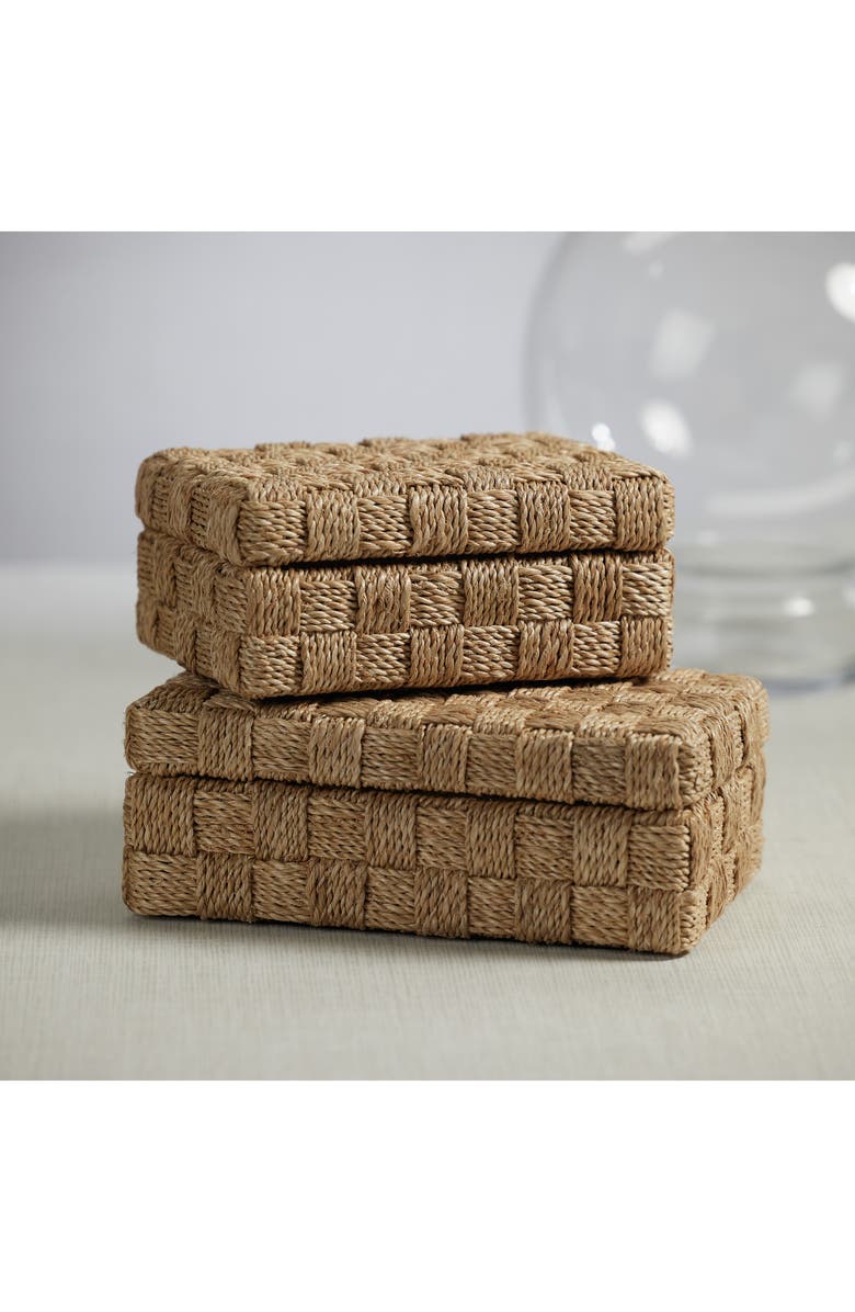 Zodax Taranto Abaca Rope Decorative Box, Alternate, color, Beige