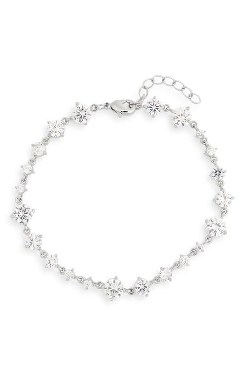 Graduated Cubic Zirconia Line Bracelet