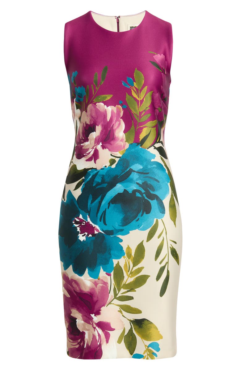 Anne Klein Print Sleeveless Sheath Dress, Main, color, 