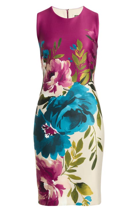 Print Sleeveless Sheath Dress