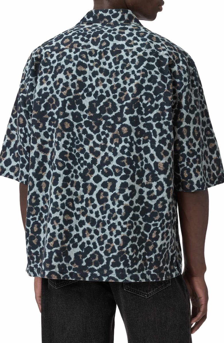 AllSaints Silesia Leo Short Sleeve Button-Up Shirt, Alternate, color, Soft Ash Grey