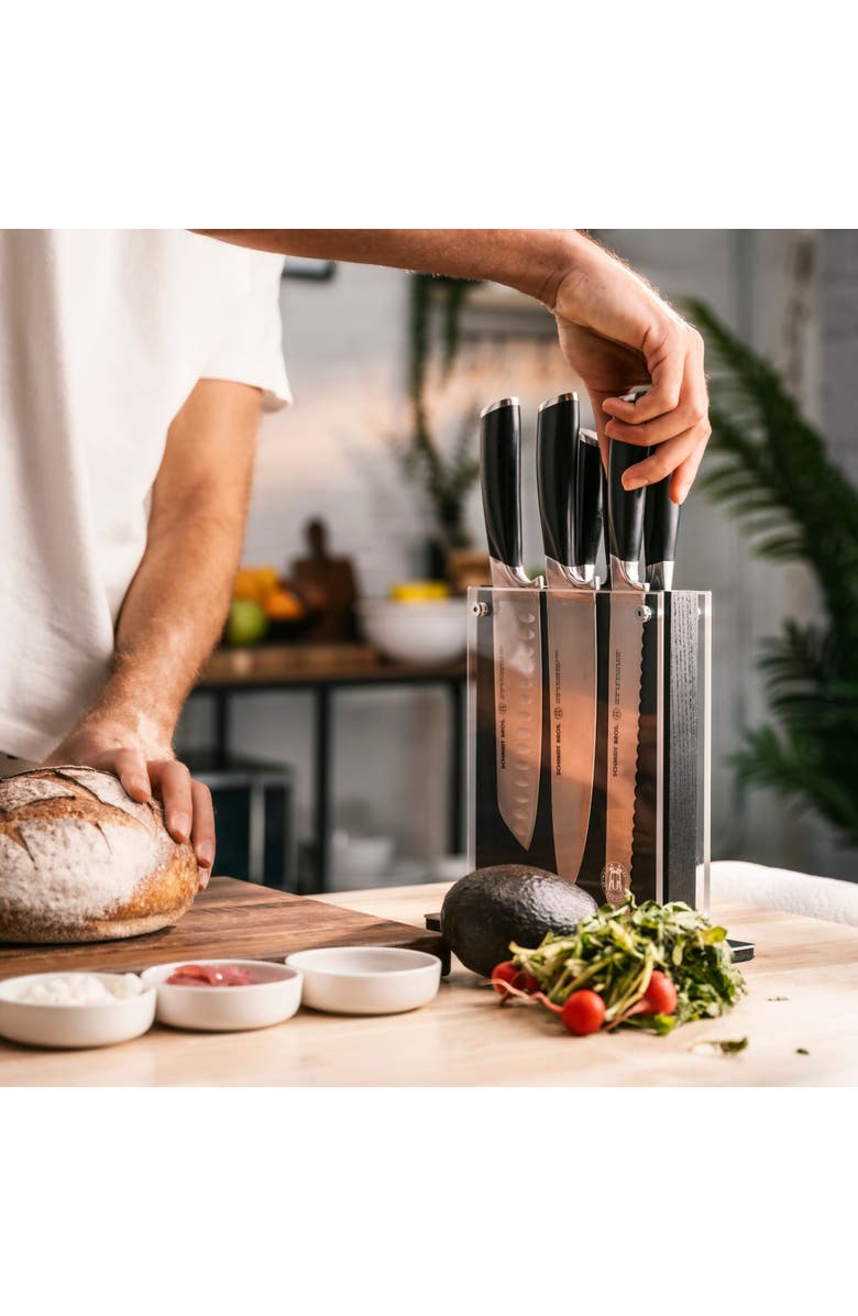 Schmidt Brothers Cutlery Heritage 7-Piece Knife Block Set, Alternate, color, Black