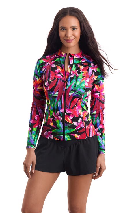 Long Sleeve Full Zip Chlorine Resistant Sunshirt