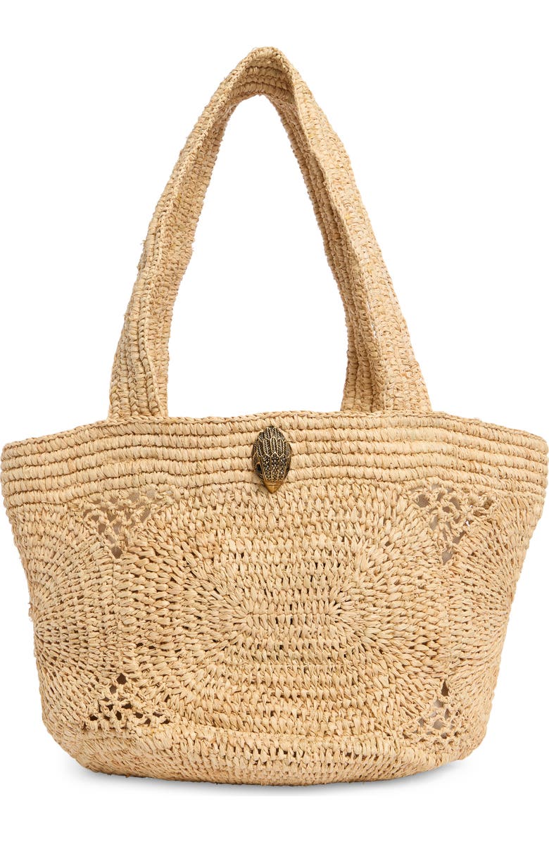 Kurt Geiger London Kensington Raffia Tote, Main, color, Beige