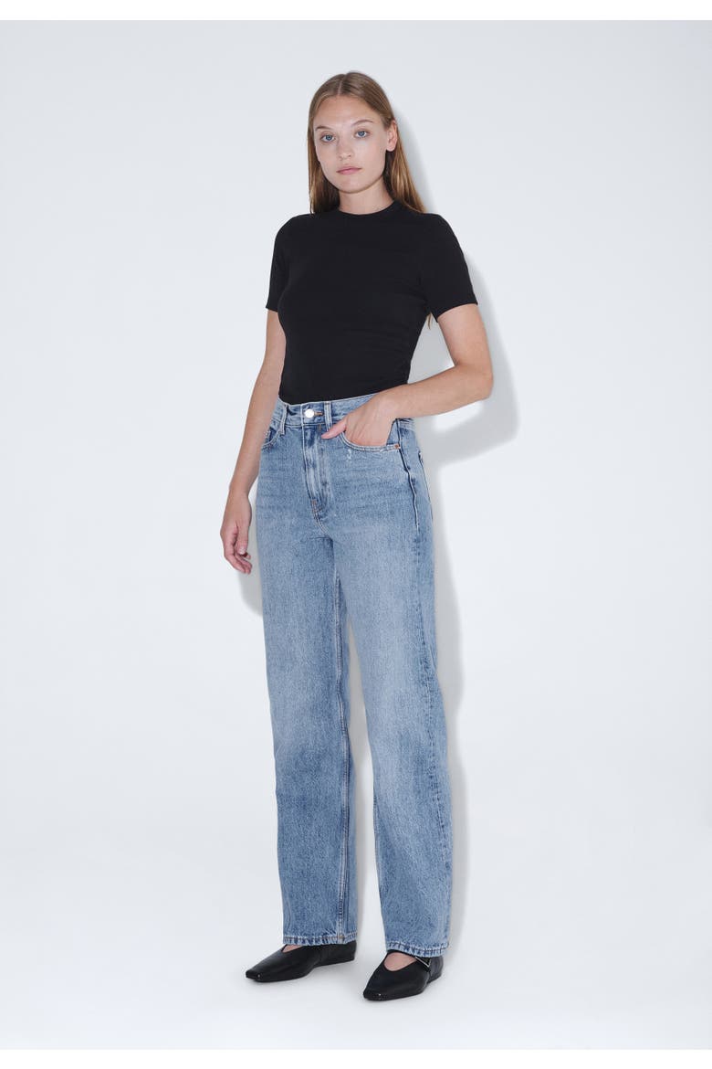 Echo High Straight Rigid Jeans, Alternate, color, Blue jay