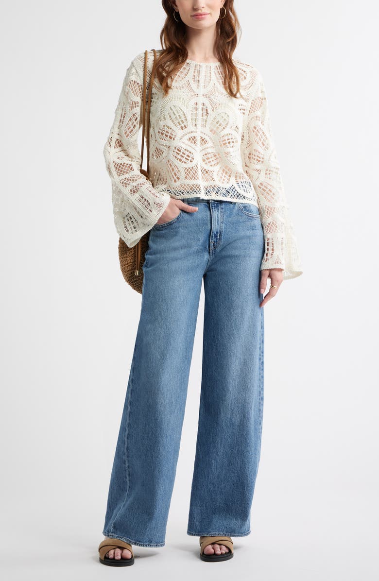 Treasure & Bond High Waist Wide Leg Jeans, Alternate, color, Medium Wash