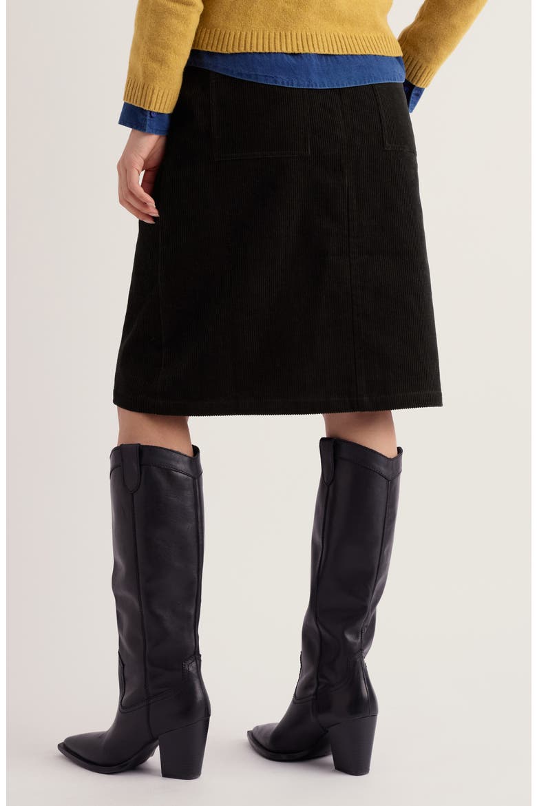 Dovetail Organic Cotton Corduroy Skirt, Alternate, color, ONYX