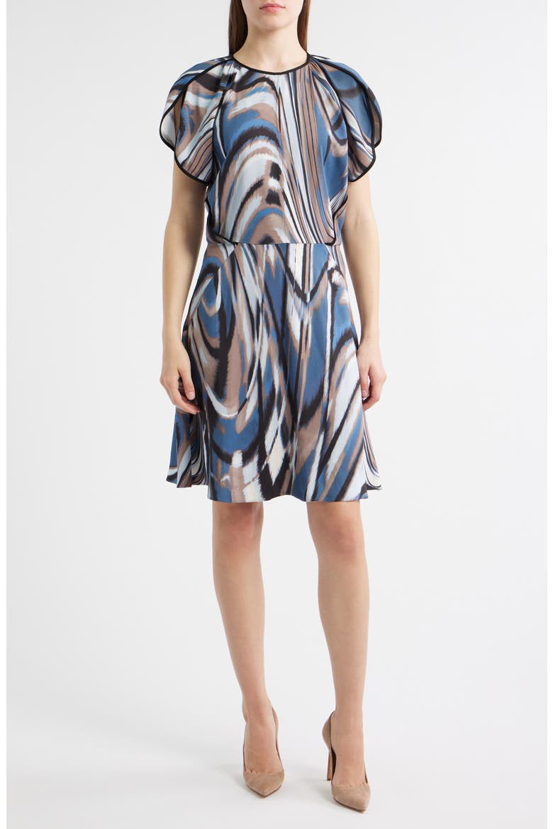 Swirl Print A-Line Dress, Main, color, OPEN MISC