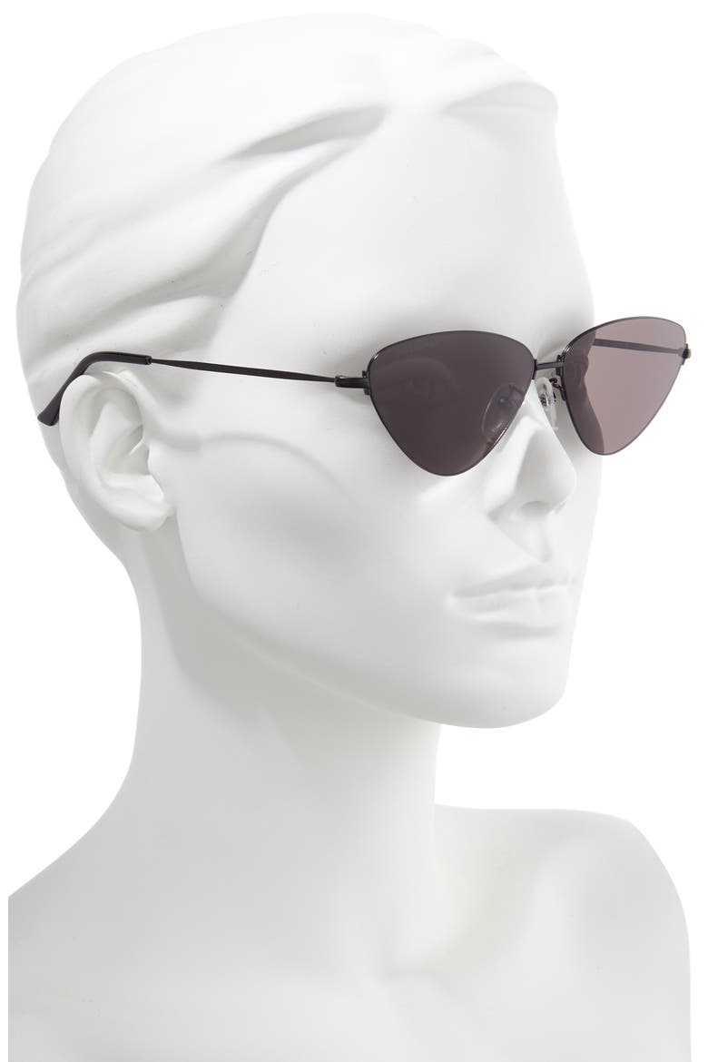 61mm Cat Eye Sunglasses, Alternate, color, SEMI-MATTE BLACK/ GREY