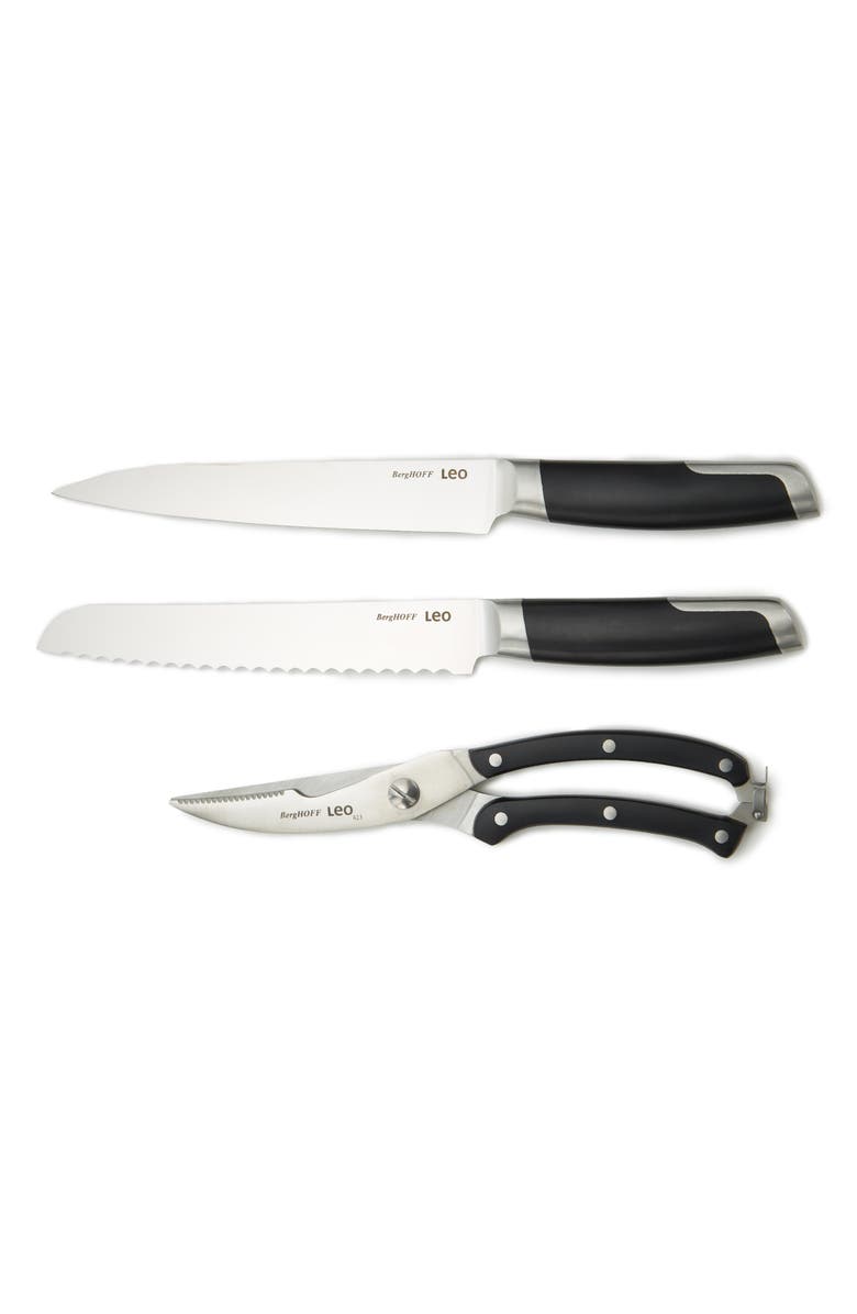 BergHOFF Leo Graphite 3-Piece Knife Set, Main, color, Black