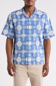 Wax London Didcot Corded Lace Camp Shirt