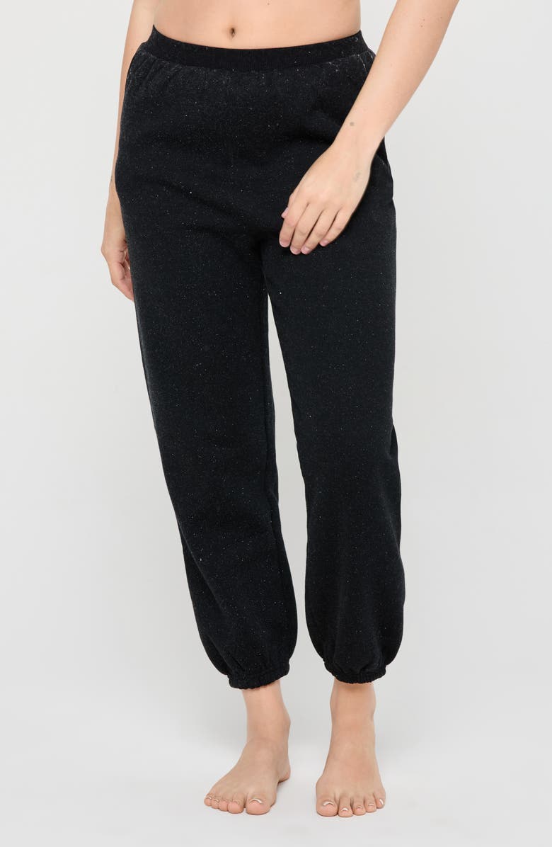 Spiritual Gangster Shimmer Sol Cozy Sweatpants, Main, color, Black