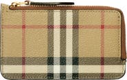 Burberry Somerset Half Zip Coated Canvas & Leather Wallet