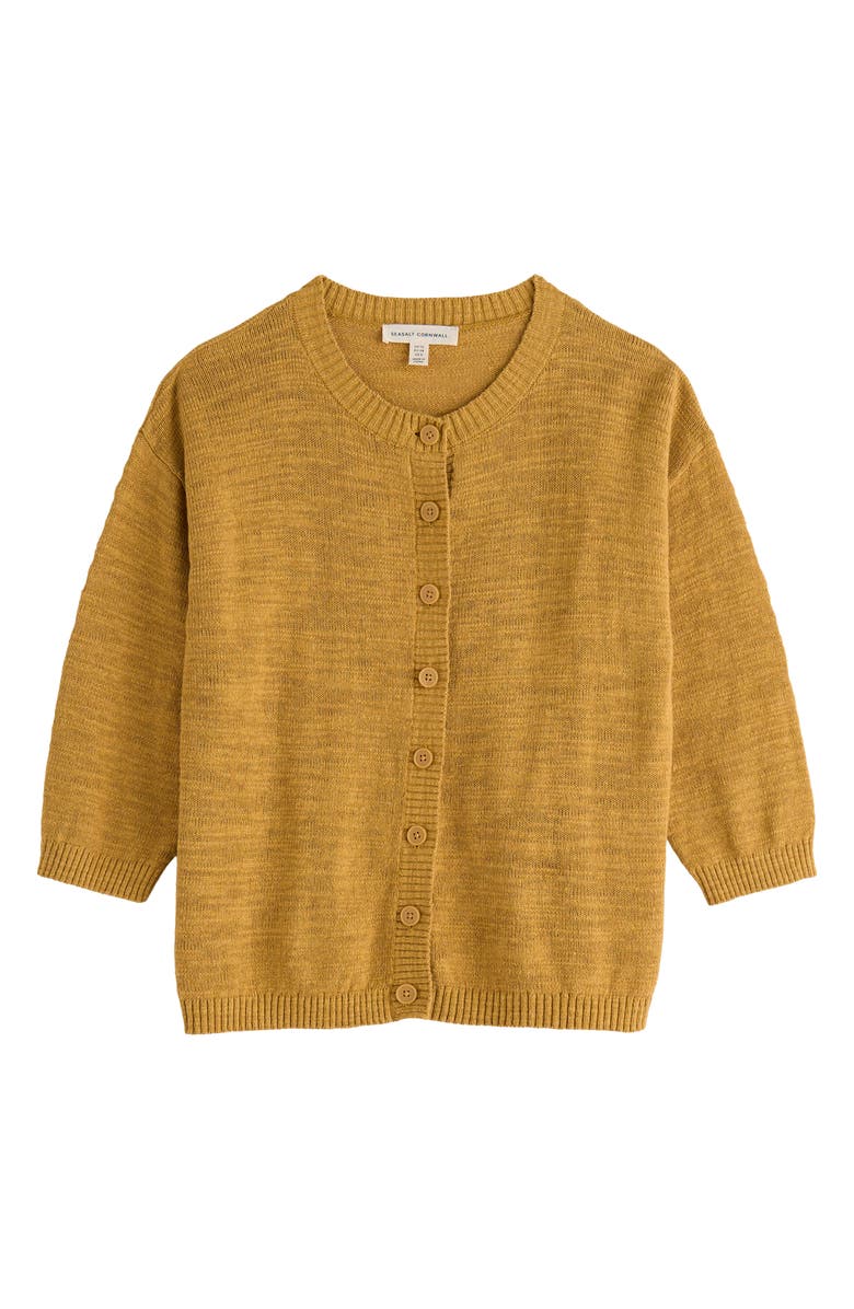 Seasalt Cornwall Pentire Steps Organic Cotton & Linen Cardigan, Alternate, color, Knit Melange Tansy