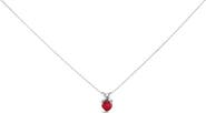 Haus of Brilliance 14K Gold 5X5 MM Heart Shaped Gemstone Solitaire Pendant Necklace
