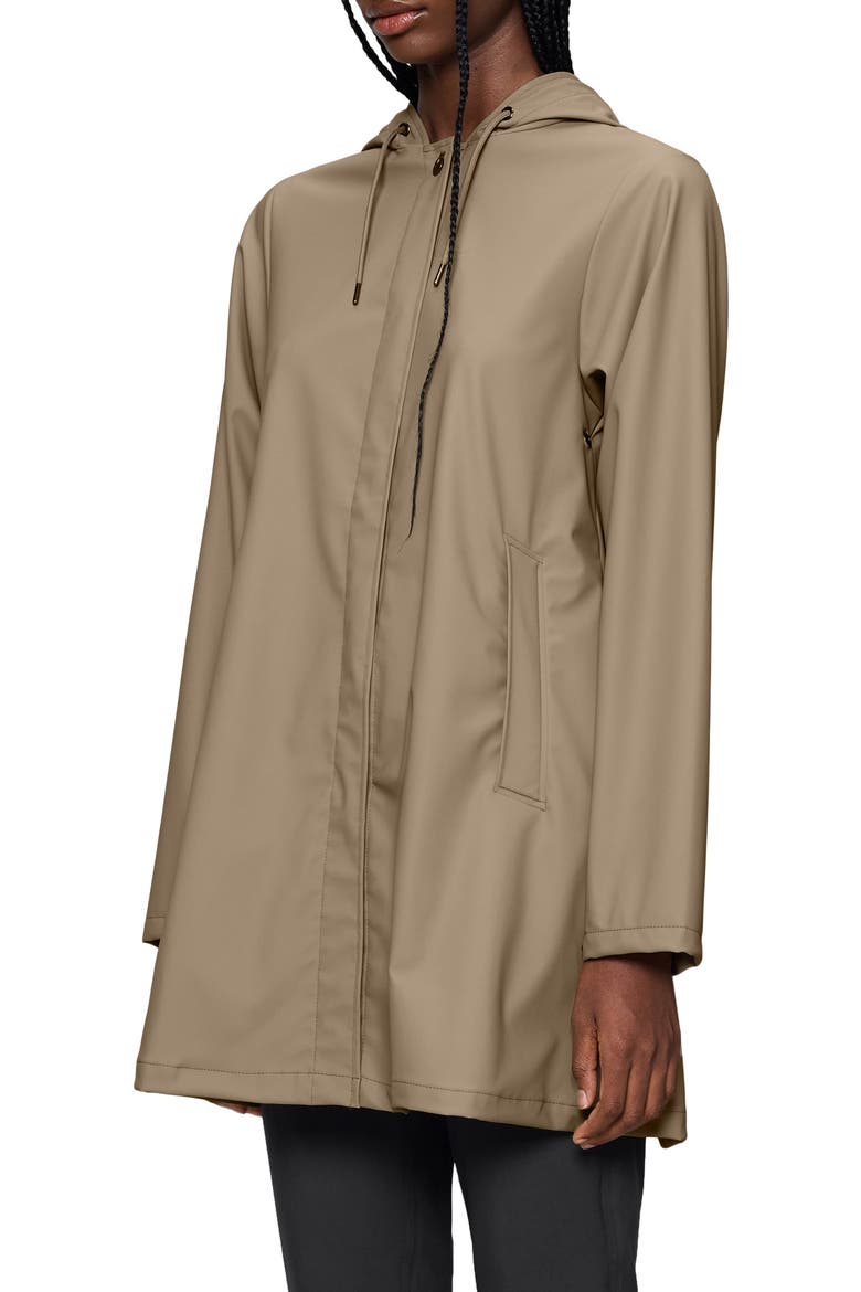Waterproof A-Line Rain Jacket, Alternate, color, BEIGE