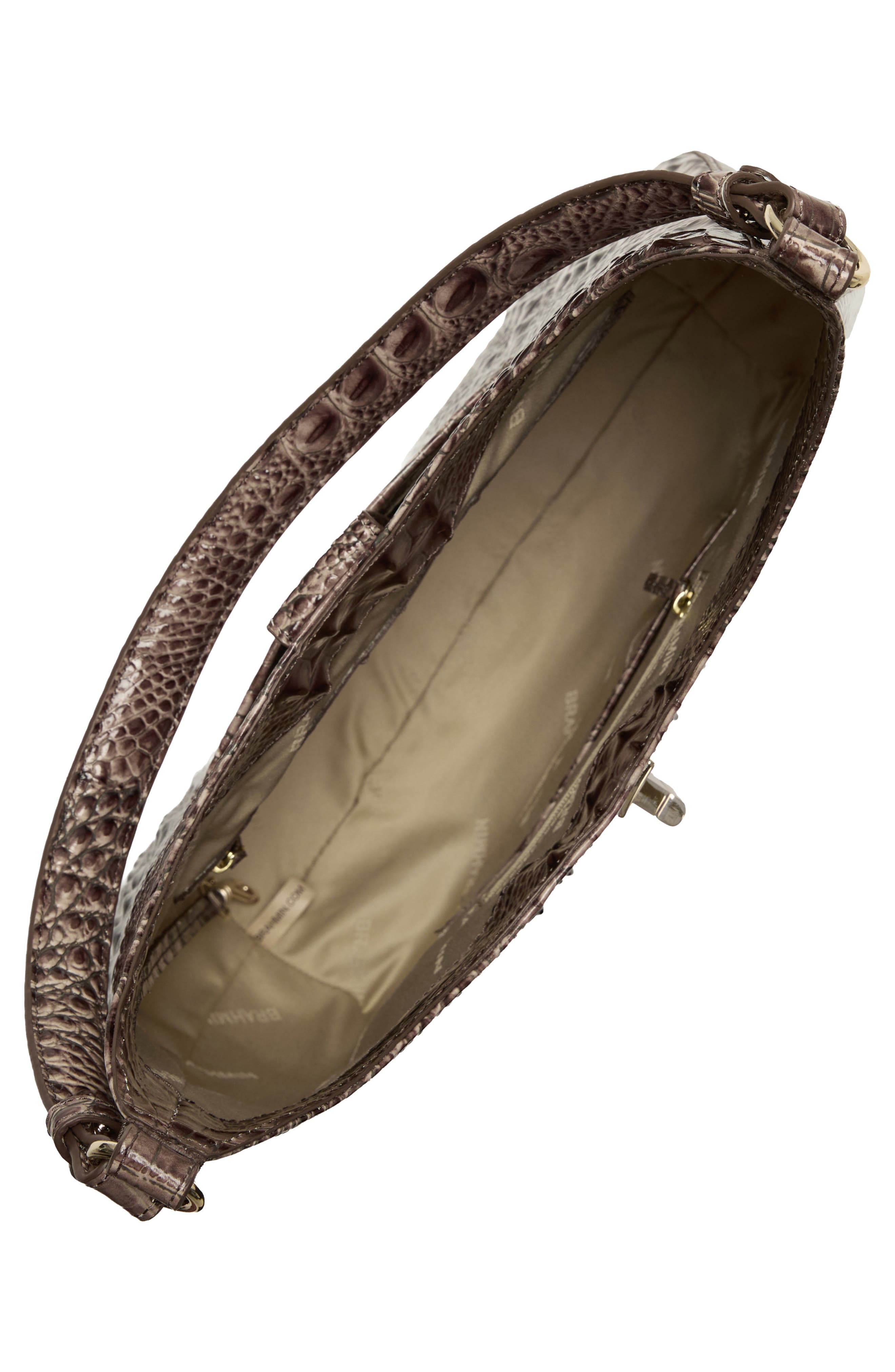 Brahmin Fallon Croc Embossed Leather Shoulder Bag, Alternate, color, Smokey Taupe Melbourne