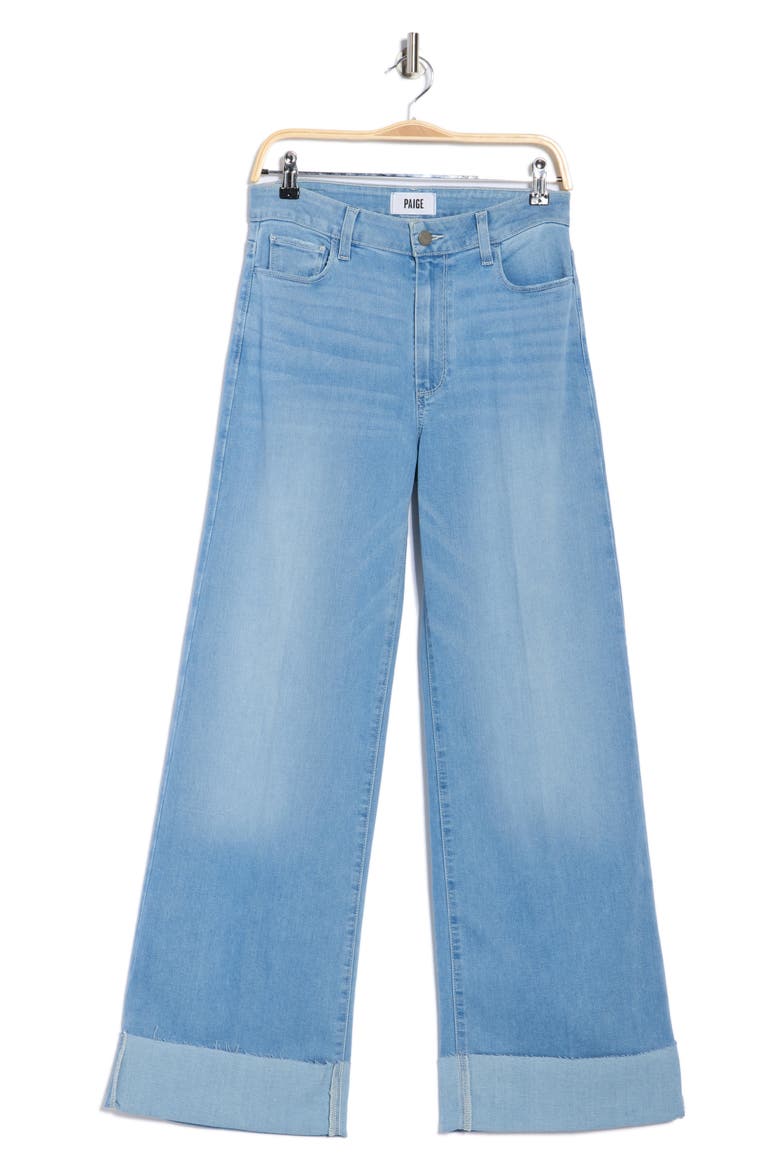Connie Cuffed Raw Hem High Waist Wide Leg Jeans, Alternate, color, MCKAYLA