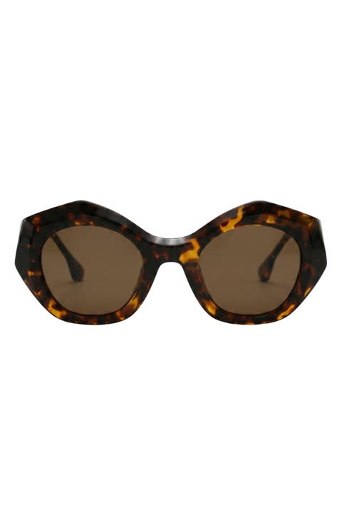 Riven 50mm Small Geometric Sunglasses