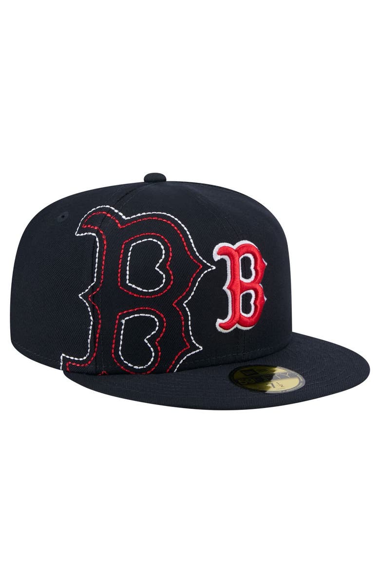 New Era Men's New Era Navy Boston Red Sox Yarn Stitch 59FIFTY Fitted Hat, Main, color, 