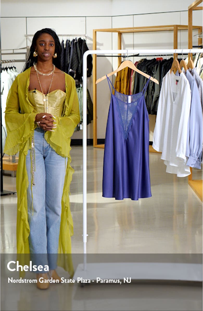 Sasha Lace Trim Satin Chemise, sales video thumbnail