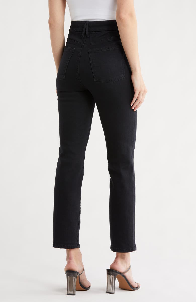 Good American Pull-On Straight Leg Jeans, Alternate, color, Black001
