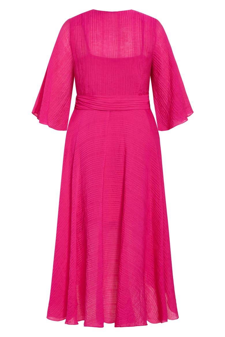 Fiona High/Low Wrap Maxi Dress, Alternate, color, BRIGHT PINK
