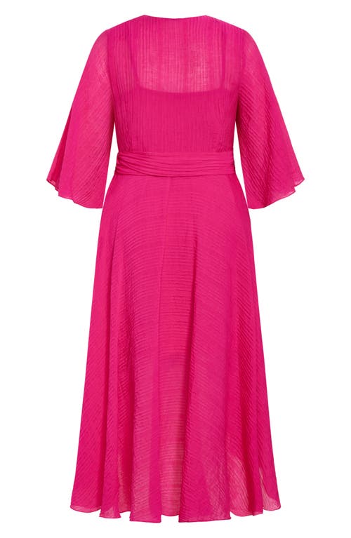 City Chic Fiona High/low Wrap Maxi Dress In Pink
