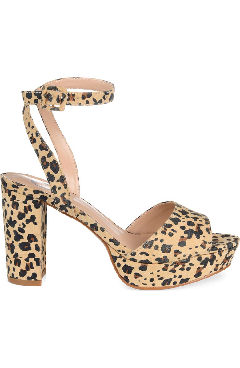 Journee Collection JOURNEE Nairri Platform Sandal, Alternate, color, Leopard