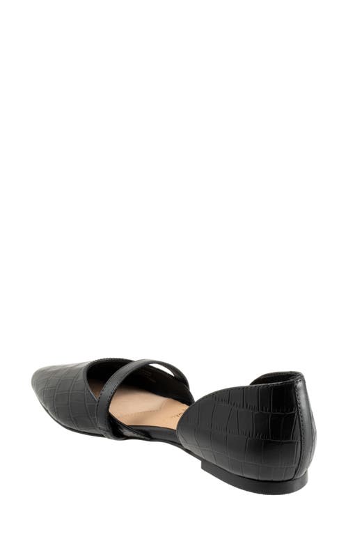 Trotters Emory D'orsay Pointed Toe Flat In Black