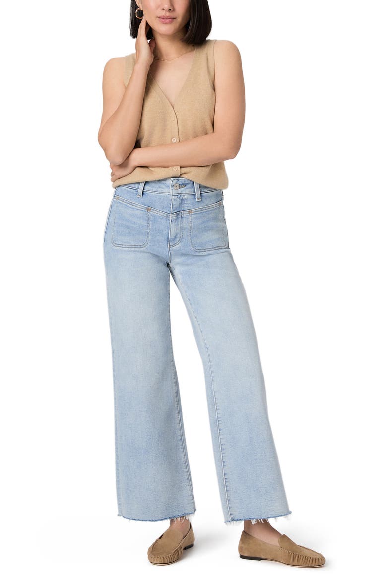 Anessa Raw Hem High Waist Wide Leg Jeans, Alternate, color, LA BELLE