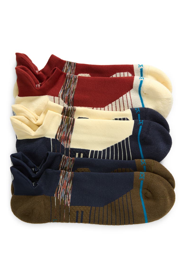 Riveen 3-Pack Light Performance Tab No-Show Socks, Main, color, RUST