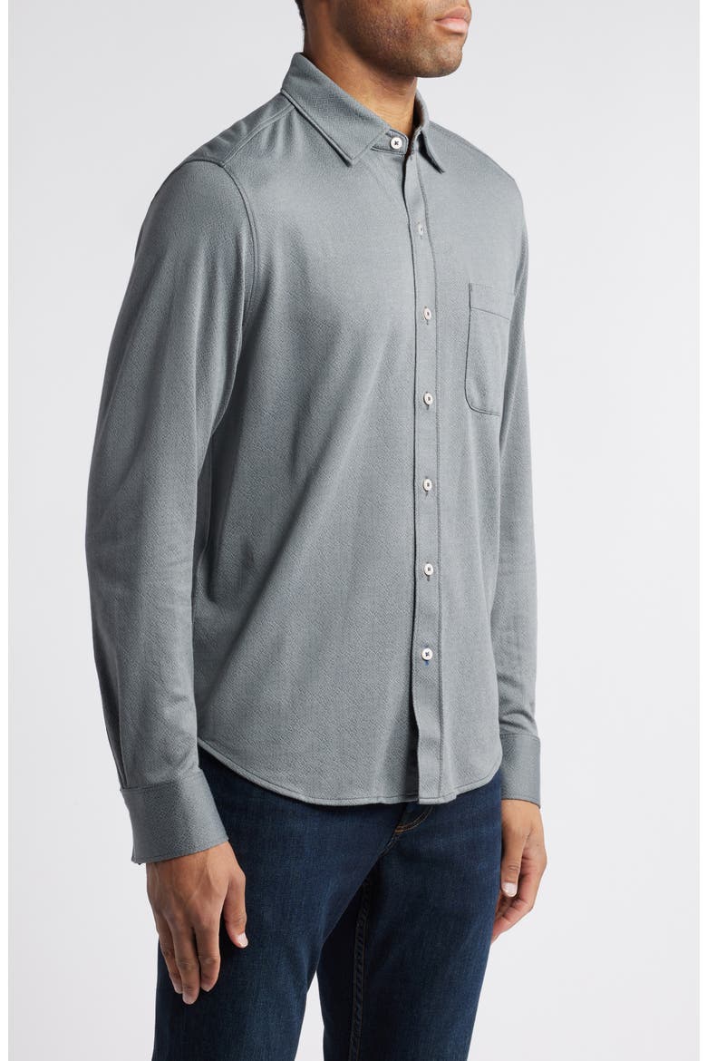 San Lucio Diamond Isles Stretch Button-Up Shirt, Alternate, color, TURBULENCE