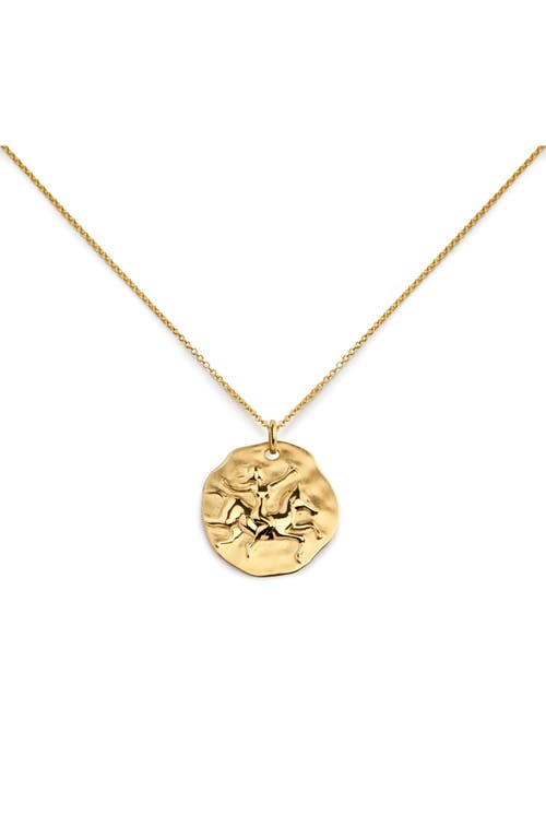 Monica Vinader Gold Sagittarius Zodiac Chain Necklace In Gold
