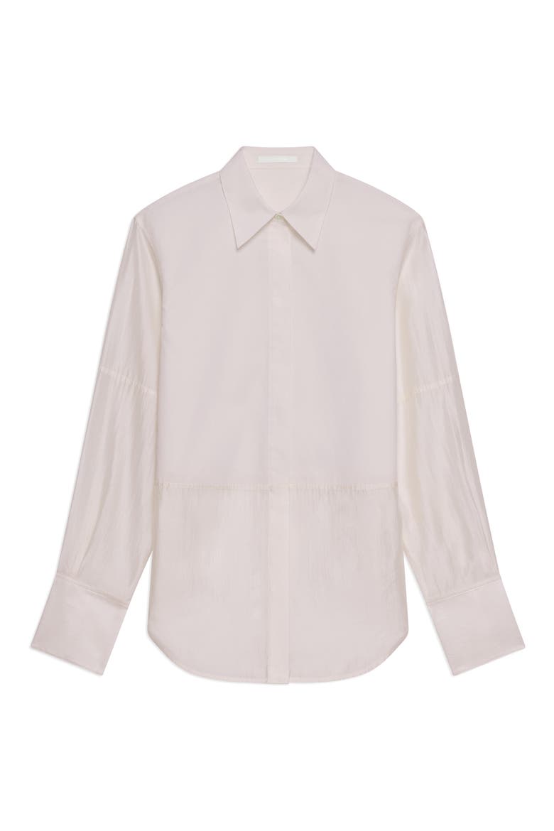 Woven Button-Up Shirt, Alternate, color, WHITE/ SOFT WHITE