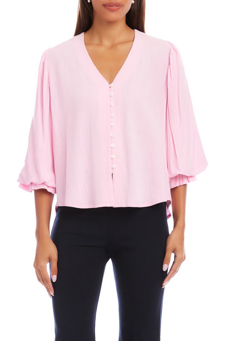 Linen Blend Top, Main, color, PINK
