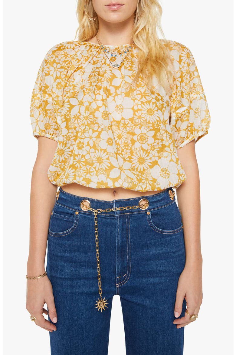 The Party in the Back Floral Cotton Crop Top, Main, color, FLORAL NOTES